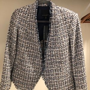 Banana Republic Collarless Metallic Tweed Blazer